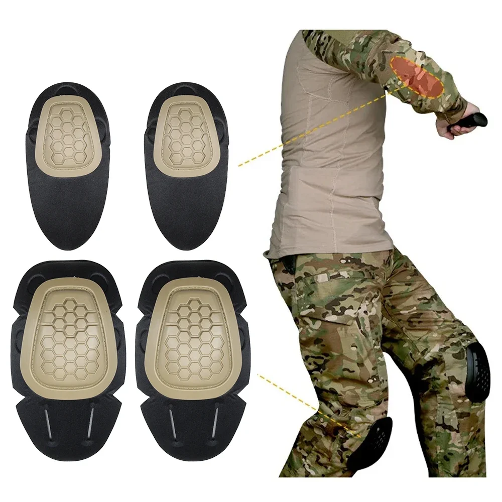 Tactical Knee&Elbow Protector Pad for Paintball Airsoft Combat Uniform Military Suit 2 Knee Pads&2 Elbow Pads Just Hunting Suit