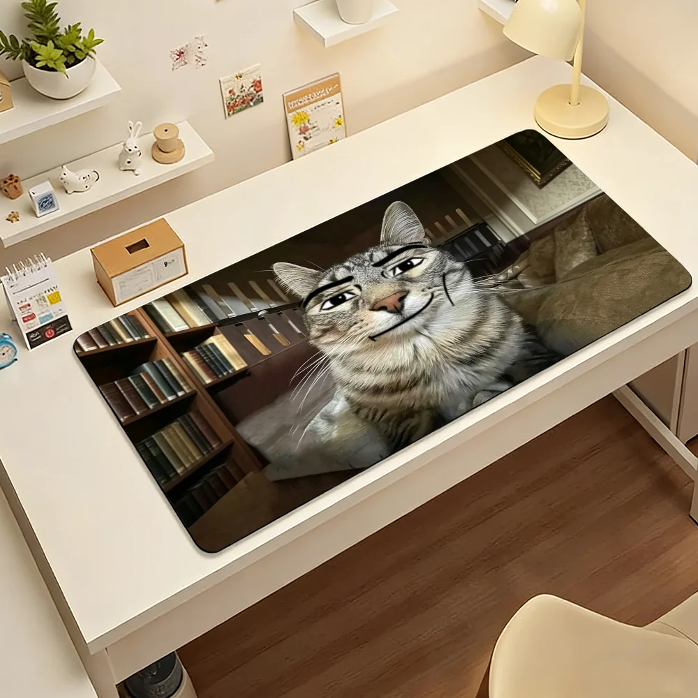 Zazu Cat Meme Mouse Pad Large Non-Slip Waterproof Mat Stitched Edge Keyboard Pad for Gaming Daily Office
