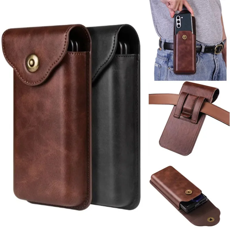 

Universal Leather Phone Pouch Case for ZTE Nubia Fold A502ZT Belt Clip Cover Holster Waist Bag for ZTE Nubia Fold