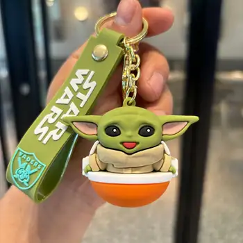 Star Wars akční figurka klíčenka Baby Yoda kabelka přívěsek model kawaii kreslený přívěsek na klíče od auta dětský dárek hračka 10 nejlepší prodej Autopříslušenství Yoda - №9