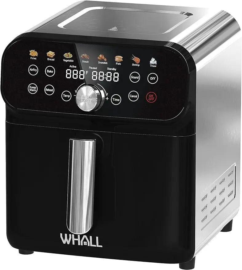 WHALL Air Fryer, 5.8QT Air Fryer Oven with LED digital touch screen, 12-in-1 cooking function Air fryer