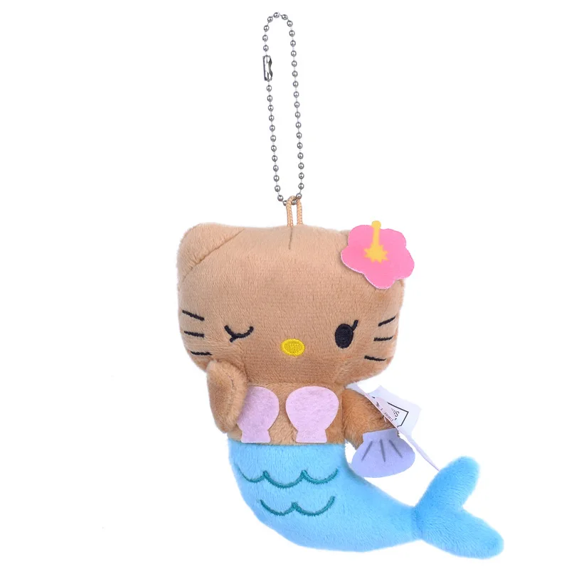 Saco de pelúcia macio bonito Pingente Chaveiro, Desenhos Animados Anime, Série Hellokittys, Brinquedos Boneca Hawaii Plushie, Presente Decoração Kawaii, 10cm