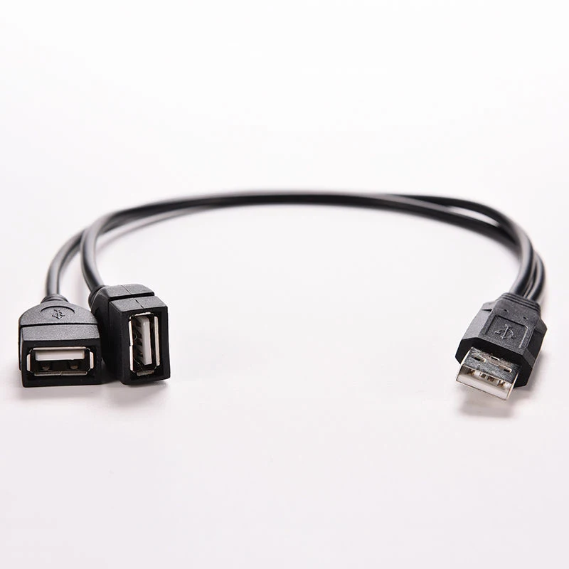 USB 2.0 A Male To 2 Dual USB Female Jack Y Splitter Hub Power Cord Adapter Cable Digital Cables Connector For Computer