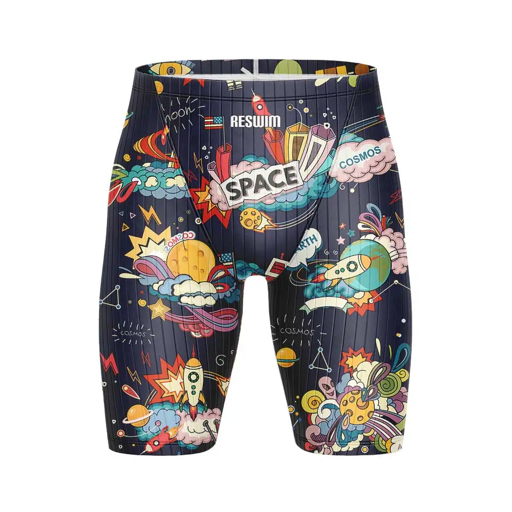 Bañador con estampado para hombre, pantalones cortos ajustados para la playa, traje de baño deportivo de secado rápido, pantalones de surf y buceo, 2024