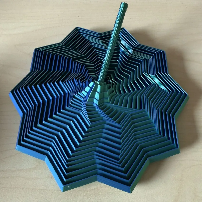 3D 프린팅 확장형 감각 자극 장난감 스타 확장형 프랙탈 라디쉬 타워 데카곤 장난감 탈부착 가능한 손잡이 인기 제품