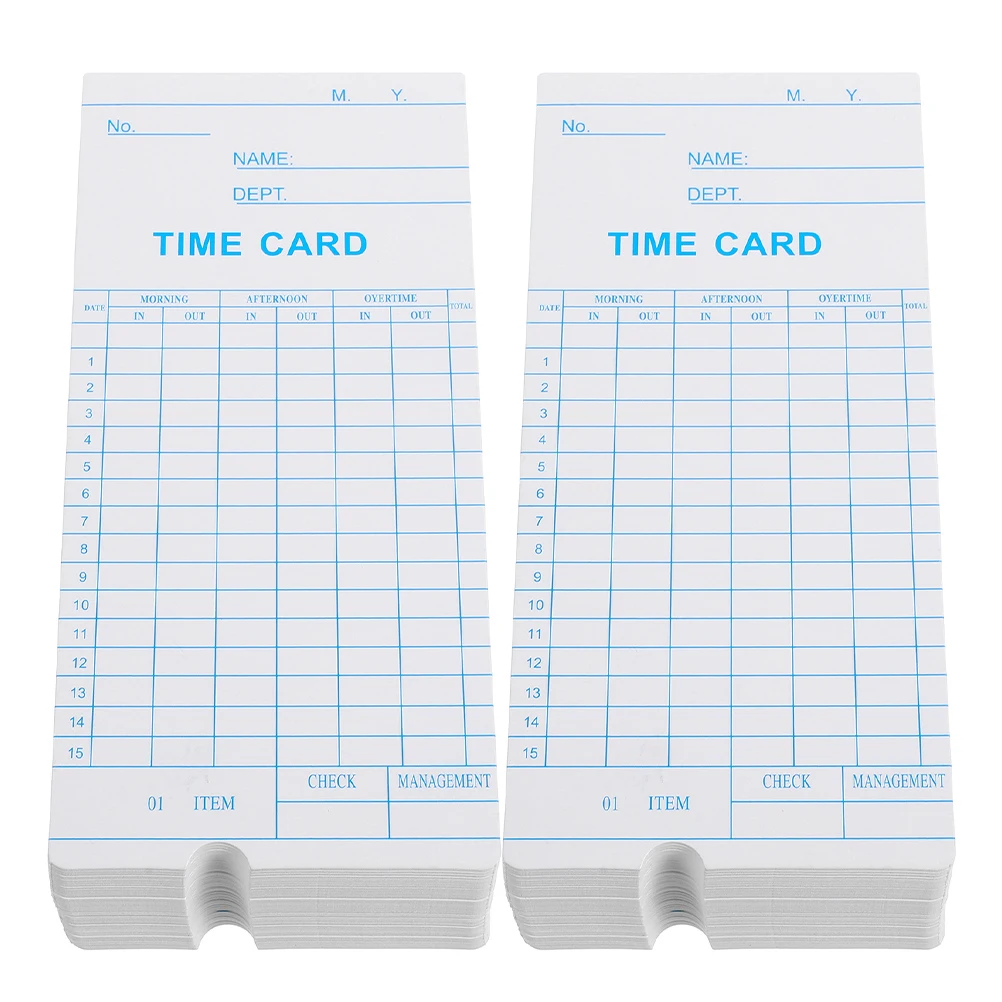 100 Pcs Card Time Clocks Classroom Money Reward System Attendance Management Cards
