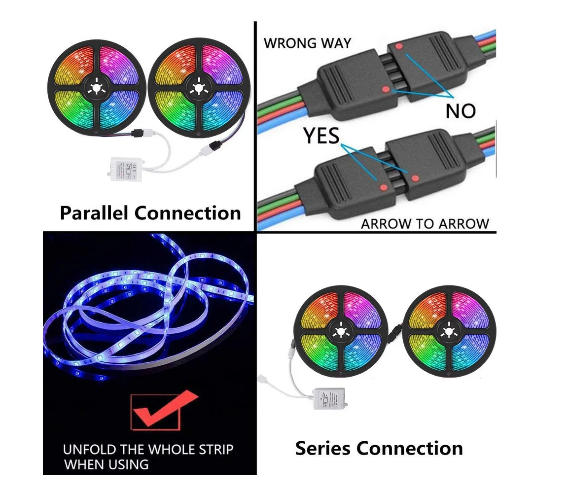 LED Strip Light Tuya WIFI Bluetooth App Control 5050 RGB Led Lights Flexible Ribbon 12V USB TV BackLight Room Decor