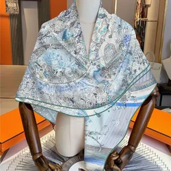 130Cm Winter New Fubao Dream Versatile Imitation Silk Hairy Girl Travel Shawl Warm Scarf Decorative Large Square Scarf