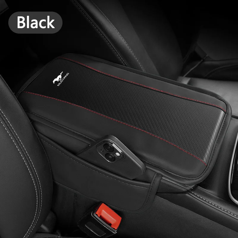 Car Armrest Cushion Protector with Logo Storage Bag For Ford Mustang Focus MK2 3 4 MK3 MK4 ST Mondeo Festiva Fusion Suit Fiesta - view 2