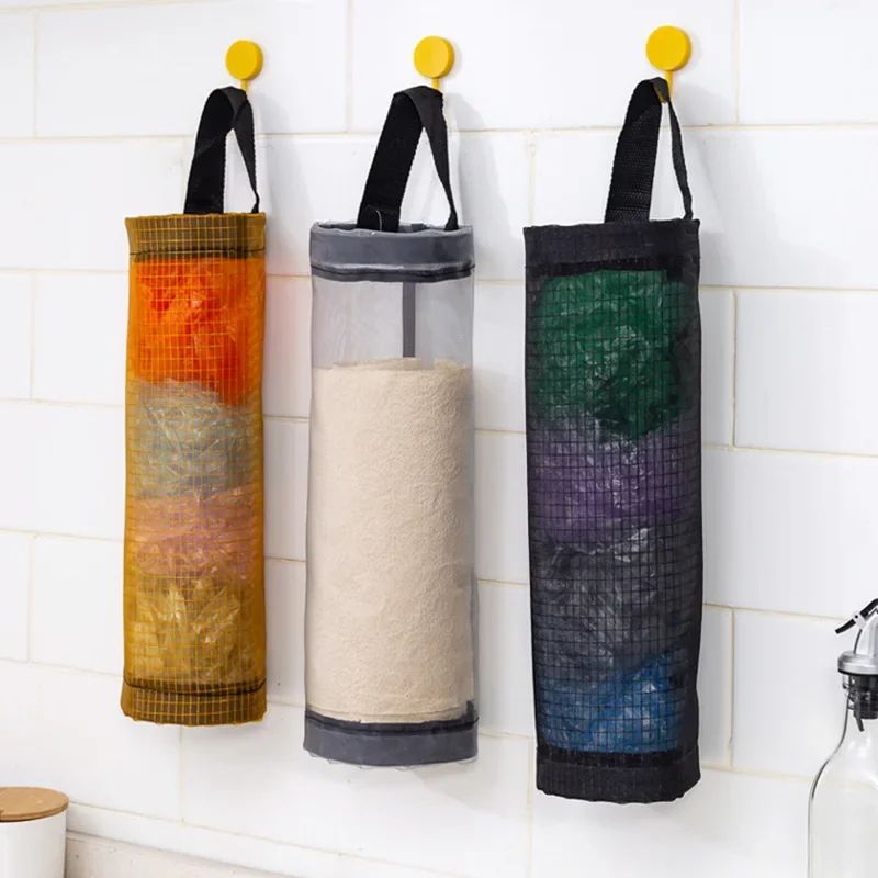 Storage Bag Trash Bag Pulls Bags Storage Plastic Wall-mounted Sorting Hanging Kitchen Organizer Container