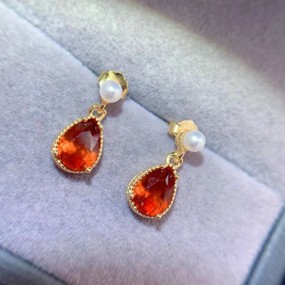 

Всего 1,4 карата серьги из натурального пиропа с гранатом 5 мм * 7 мм VVS Grade гранат 925 серебряные серьги неаллергенные позолоченные ювелирные изделия