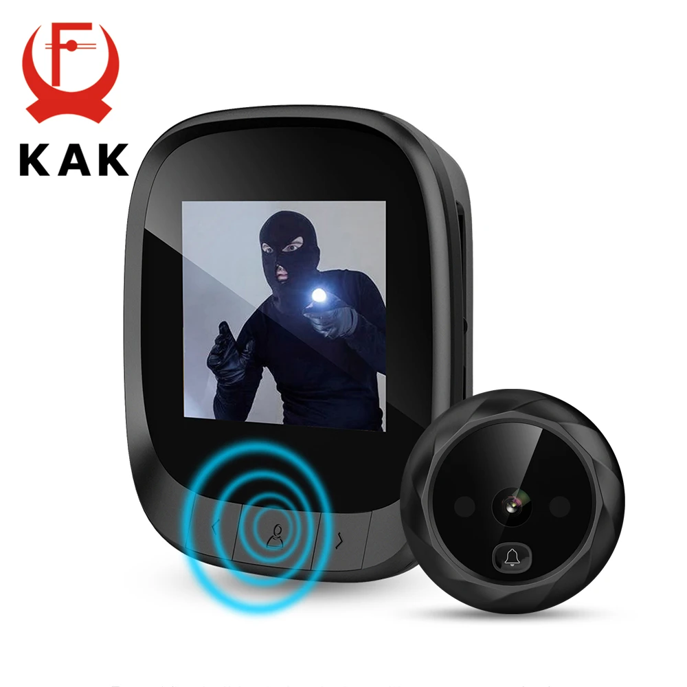 KAK 2.4 "elektroniczny wizjer do drzwi z ekranem LCD dzwonek do drzwi nocnych kamera szpiegowska do nagrywania zdjęć cyfrowych kamera drzwiowa inteligentna przeglądarka
