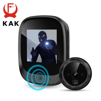 KAK 2.4" LCD Screen Electronic Door Viewer Bell IR Night Door Peephole Camera Photo Recording Digital Door Camera Smart Viewer