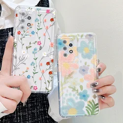 Miękkie etui dla Samsung A54 5G A55 A34 A33 A53 A15 A14 A13 A05 A52 A32 A23 A24 A73 S24 Ultra S23 Plus S21 S22 S20 FE Flower Cover