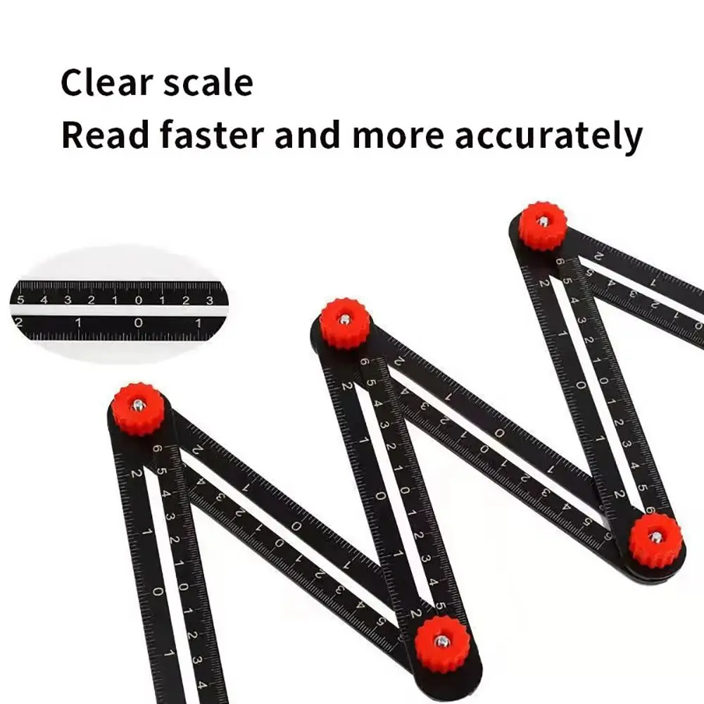 1Pcs 6/9/12 Folds Multi Angle Ruler Finder Aluminium Alloy Perforated Mold Measuring Ruler Universal Tile Hole