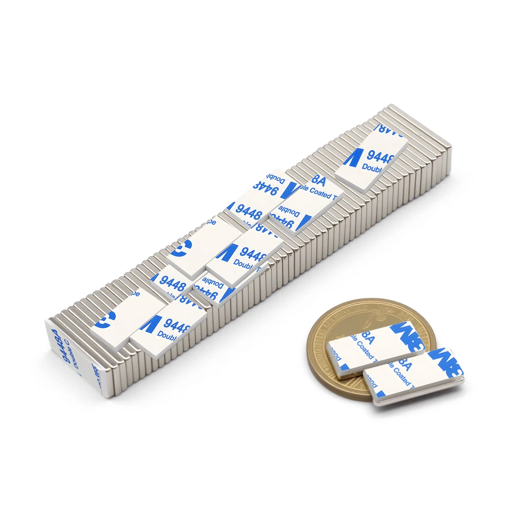20x10x2mm Super Powerful Magnet Neodymium With double-sided adhesive Magnet Block NdfeB N35 Strong Permanent Magnetic imanes