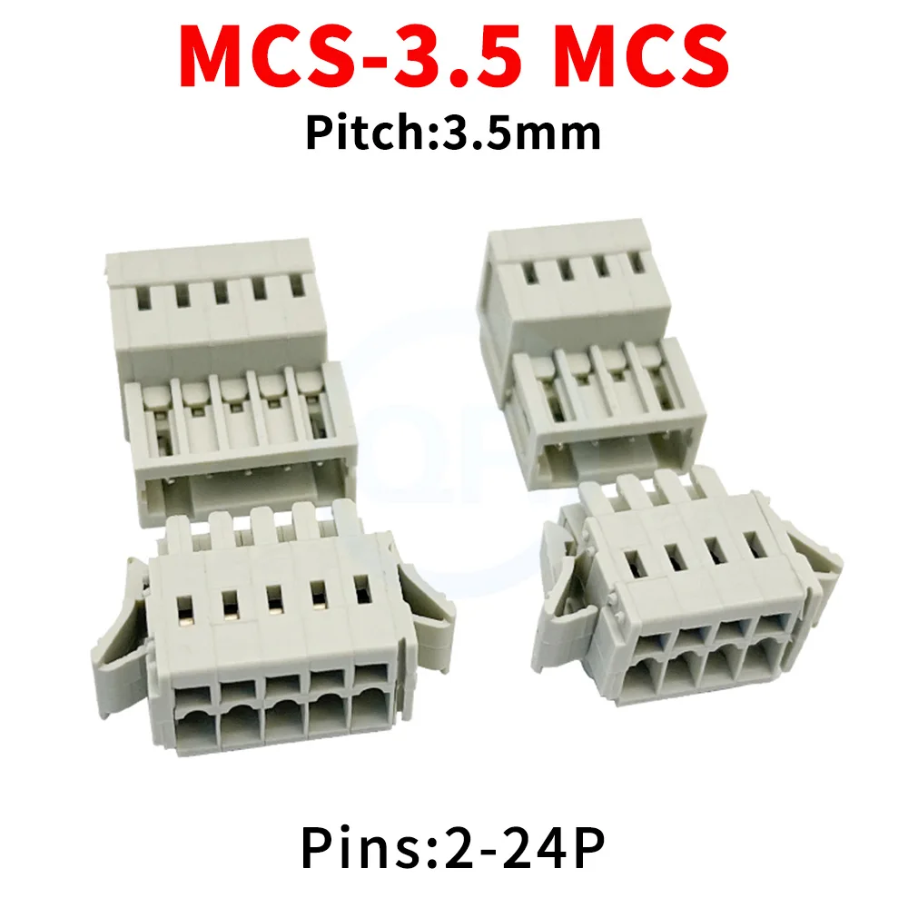 1 Set 3.5mm Pitch MCS 8EDGKG+8EDGKR Solderless Spring Loaded Plug-in Snap-in Terminal Block Quick Connector