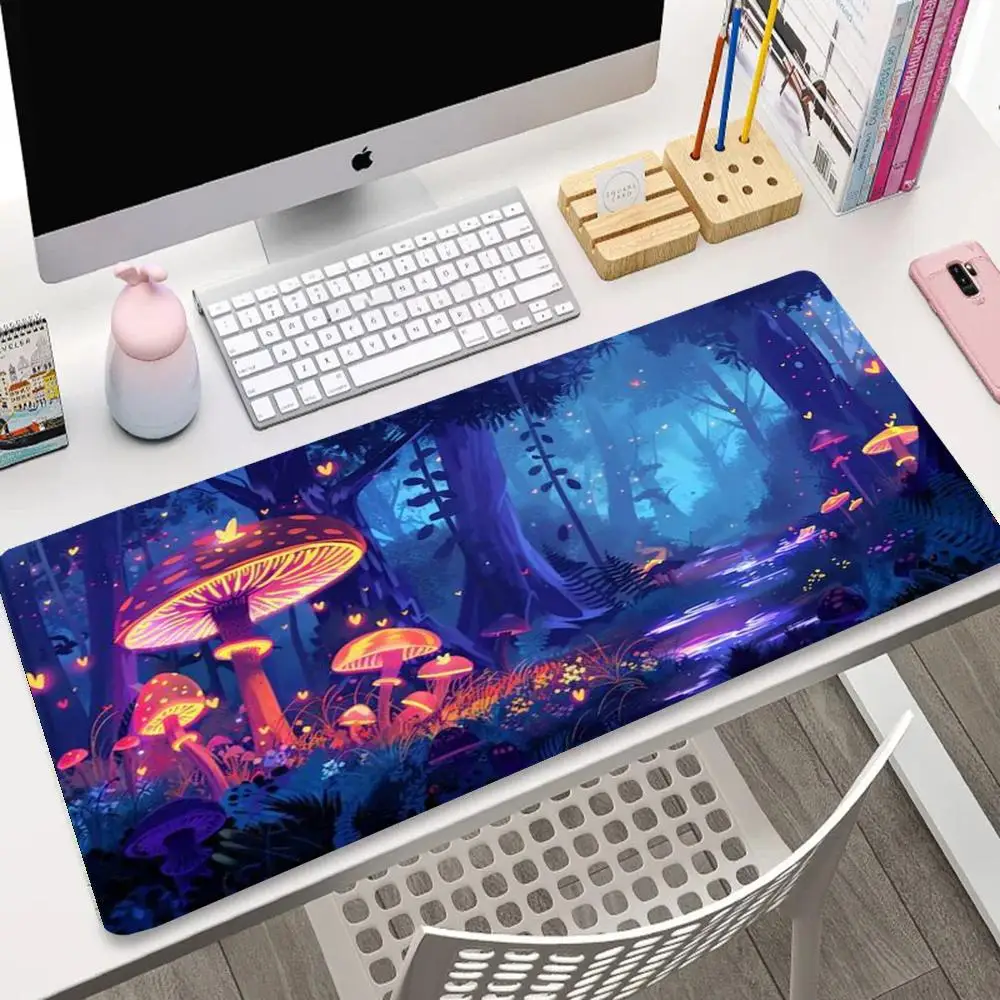 

Vintage Aesthetic Mouse Pad Forest Magic Nature Large Wicca Mousepad Desk Accessories Decor Cottagecore Mushroom Moon Desk Mat