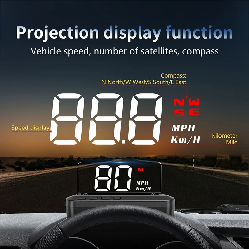 Car GPS HUD Display Speedometer Windshield Project Head Up Display Car Electronics Accessories For All Car, G100