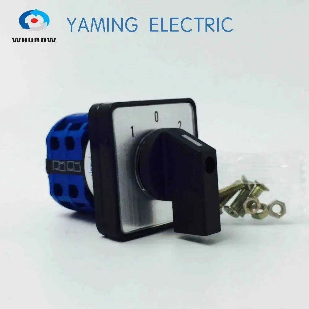 Yaming électrique YMW26-20/2M IP65 commutateur principal à came rotative 20A 2 pôles 3 positions avec boîtier étanche
