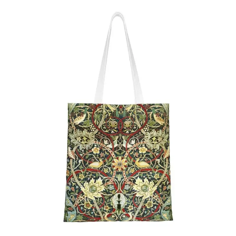 Custom William Morris Bullerswood Antique Rug Print Shopping Canvas Bags Women Recycling Grocery Tote Shopper Bags