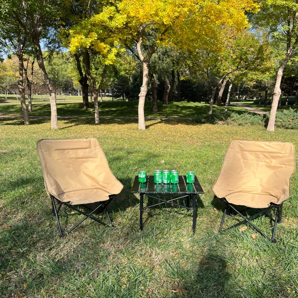 Outdoor Folding Table Chair Leisure Moon Chair Camping Picnic Outing Portable Table Folding Mesa Plegable Outdoor Furniture