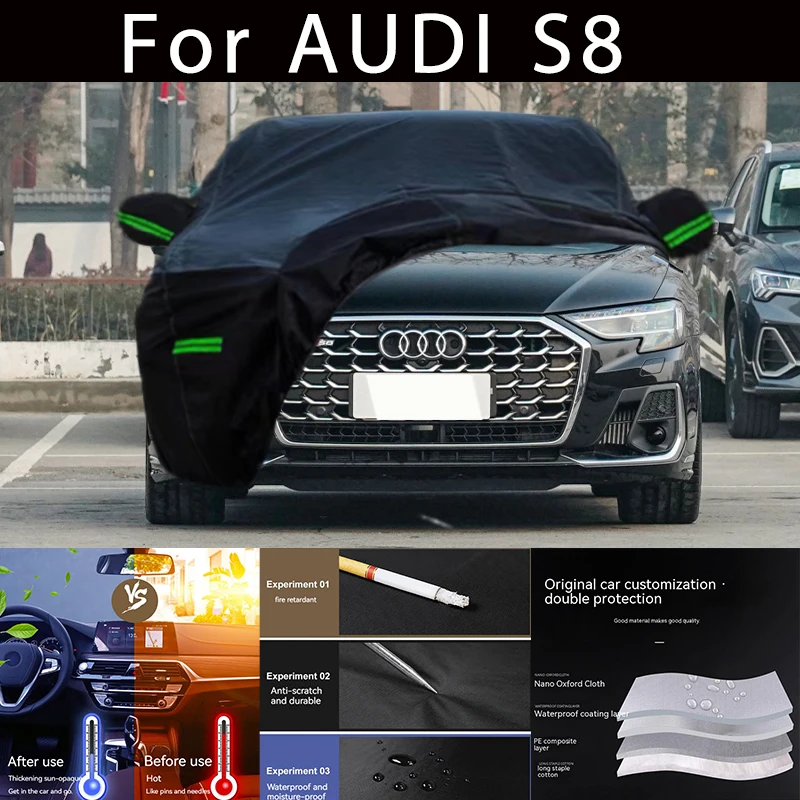 

For AUDI S8 Outdoor Protection Full Car Covers Snow Cover Sunshade Waterproof Dustproof Exterior Car accessories