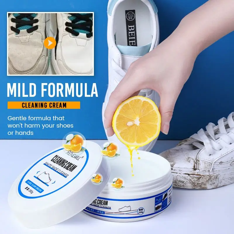 Creme Multifuncional de Limpeza de Sapatos Brancos, Clareamento, Clareamento e Amarelecimento, Manutenção de Limpador de Calçados Esportivos, 100g