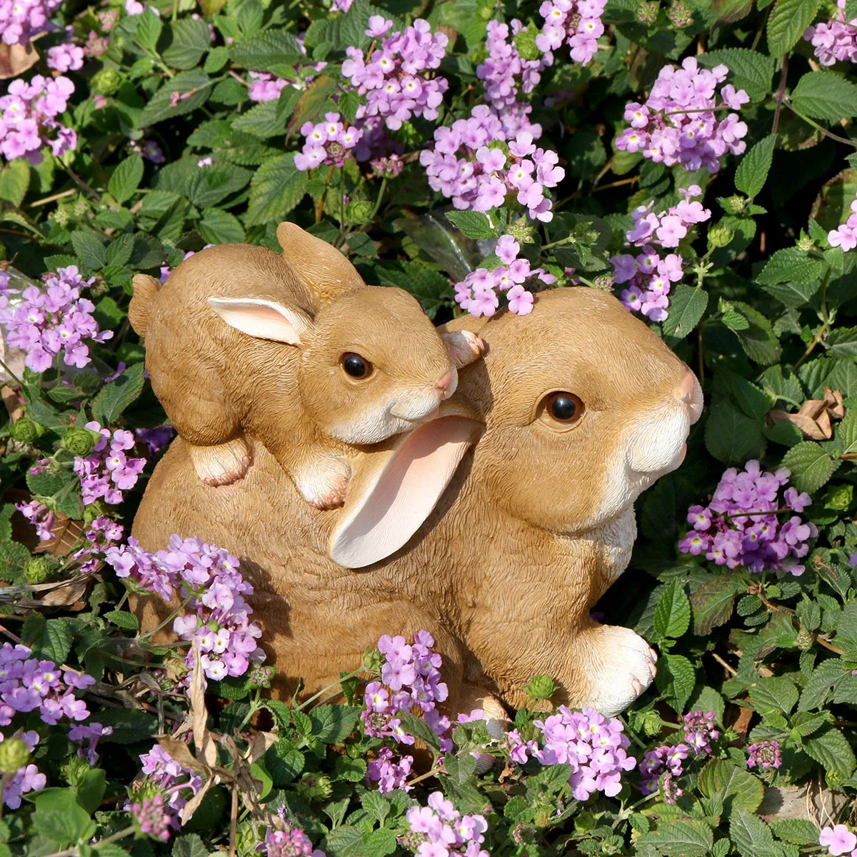 Cute Rabbit Figurine DIY Landscape Home Room Decor Miniature Fairy Garden Decoration Animal Resin Crafts Courtyard Accessories