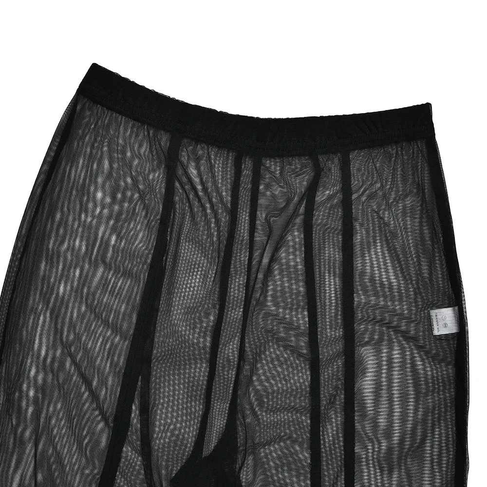 Vrouwen sexy doorzichtige mesh legging broek hoge taille skinny perzik heupen strakke panty nachtclubwear bodems straatbroek