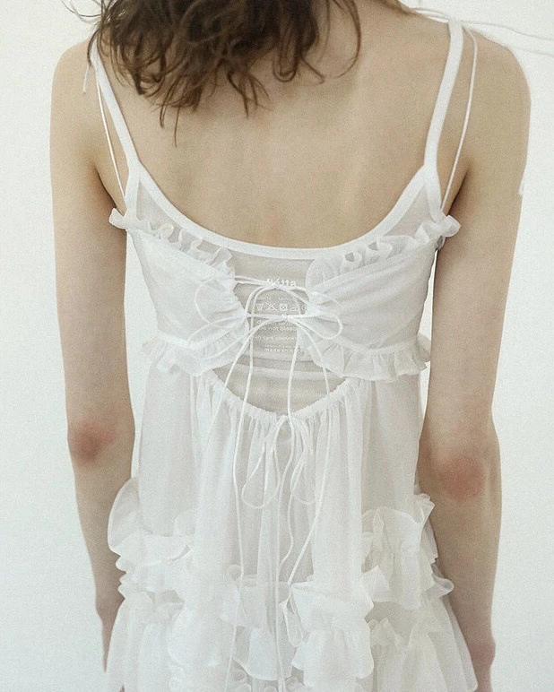 Vestido romântico com acabamento em renda, vestido em camadas, sem alças, estilo fletta, cintura alta, verão, casual, fen...