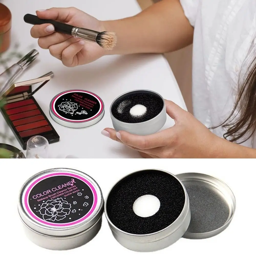 Double Dry Color Removal Cleaner Sponge Without Water or Soap Removes Shadow Color Makeup Brush Cleaner Quick Color Off