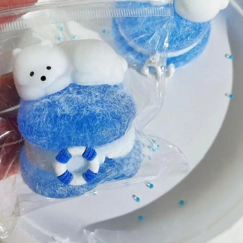 إجهاد الدب الأبيض القابل لإعادة الاستخدام يقلل من لعبة الحيوانات الحسية القابلة للضغط لتحسين التركيز يداه الاسترخاء L8RB