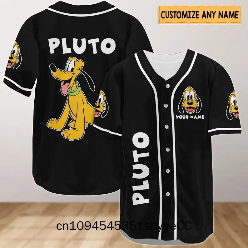 Custom Pluto Dog Baseball Jersey, Disney Pluto Jersey, Disneyland Baseball Shirt, Disneyworld Shirt, Movie Cartoon Shirt, Magic
