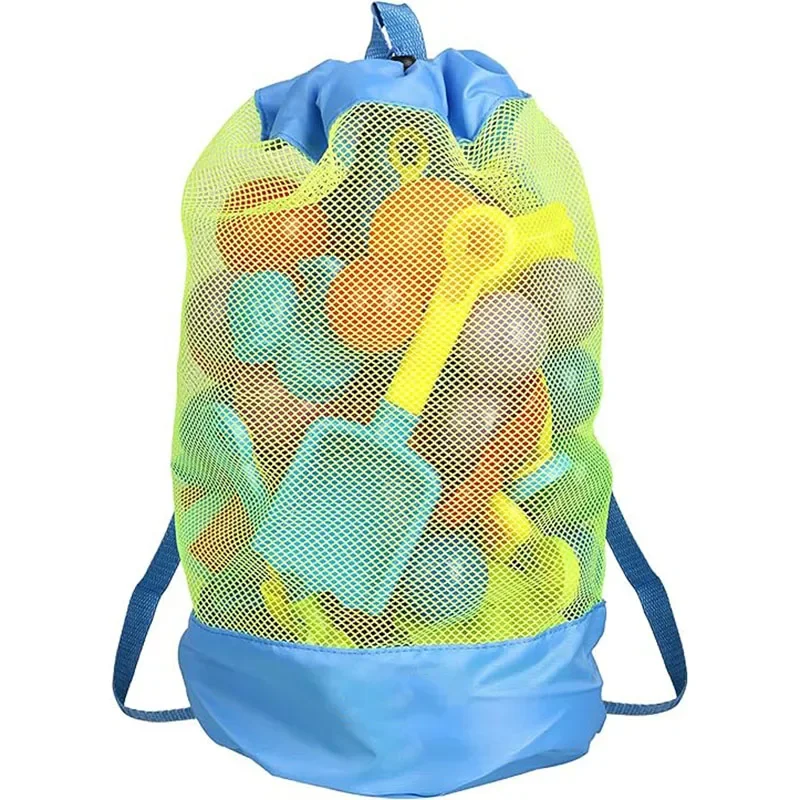 Beach Bag Foldable Mesh Swimming Bag Toys Basket High Capacity Storage Bag for Kids Outdoor Children Swimming Dry Sack bolsa pla