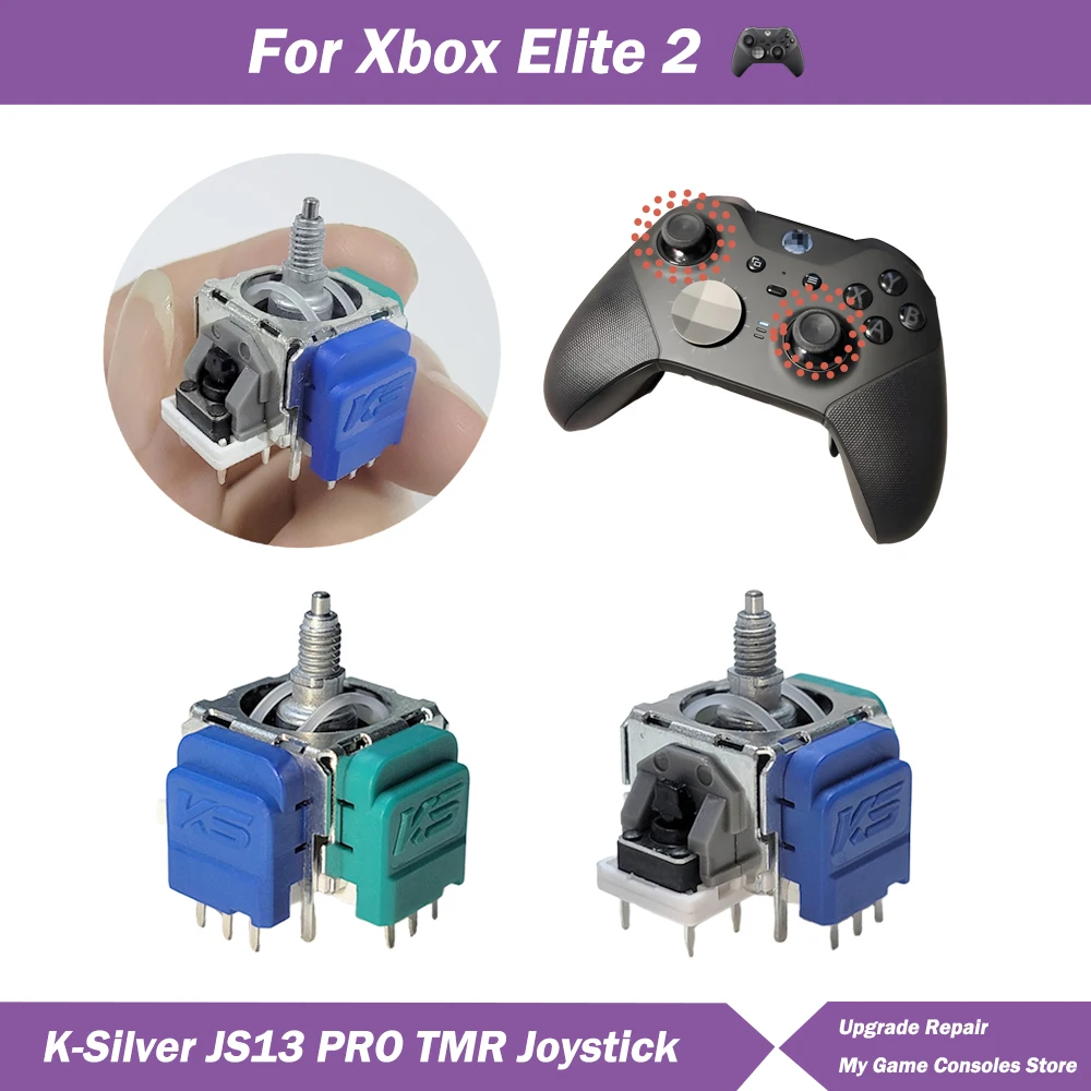 

2/4/6/8/10pcs K-Silver JS13 Pro TMR Joystick for Xbox Elite 2 Controller Replacement TMR Electromagnetic Joystick 3D Thumbstick