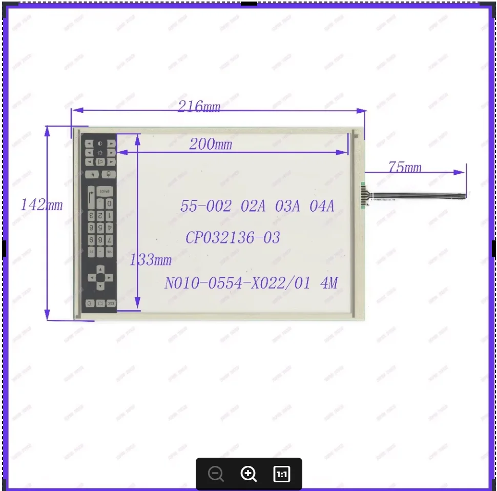 

ZhiYuSun POST 9.4 inch four wire resistive Touch Screen 216*142 for industry applications N010-0554-X022/01 CP032136-03
