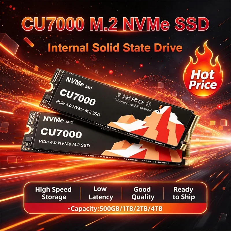 CU7000 SSD M.2 NVMe, unidade de estado sólido interna de alta velocidade, PCIe 4.0, ideal para jogos, compatível com PS5, laptops e PCs.