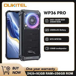 Oukitel WP36 PRO 견고한 안드로이드 스마트폰, 126dB 스피커, 10600mAh 배터리, 최대 24GB + 256GB, 6.52 인치 HD 화면