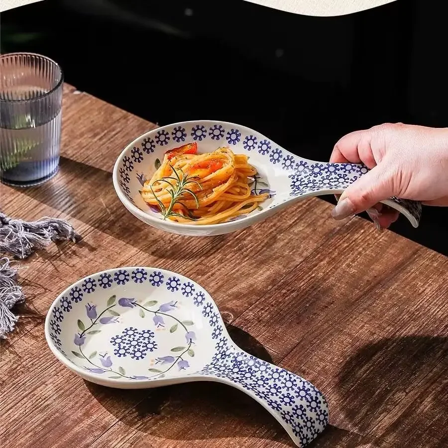

Underglaze color ceramic tableware dish dish household tableware creative personality Dim sum dish