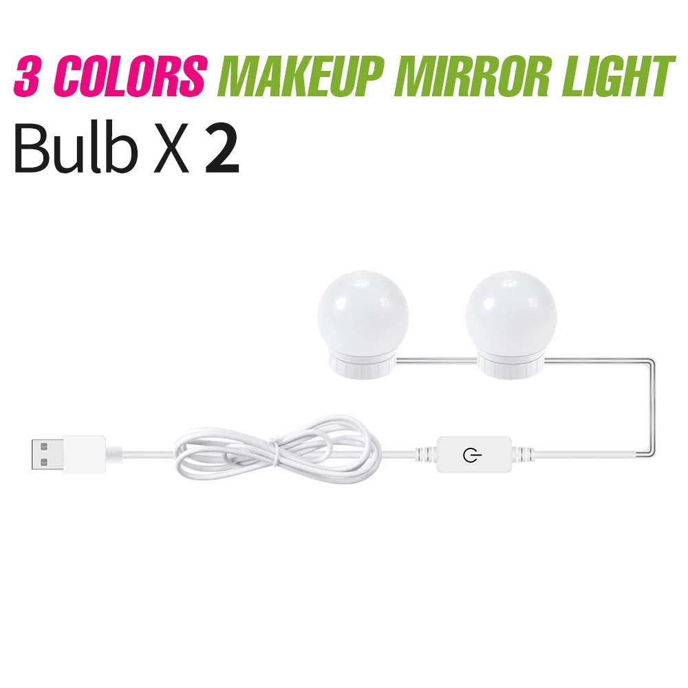 Led Spiegel Ijdelheid Lamp Kaptafel Lampen Touch Dimbare 3 Kleuren Modi Dc 5V Voor Thuis Slaapkamer Make-Up Spiegels Decoratie