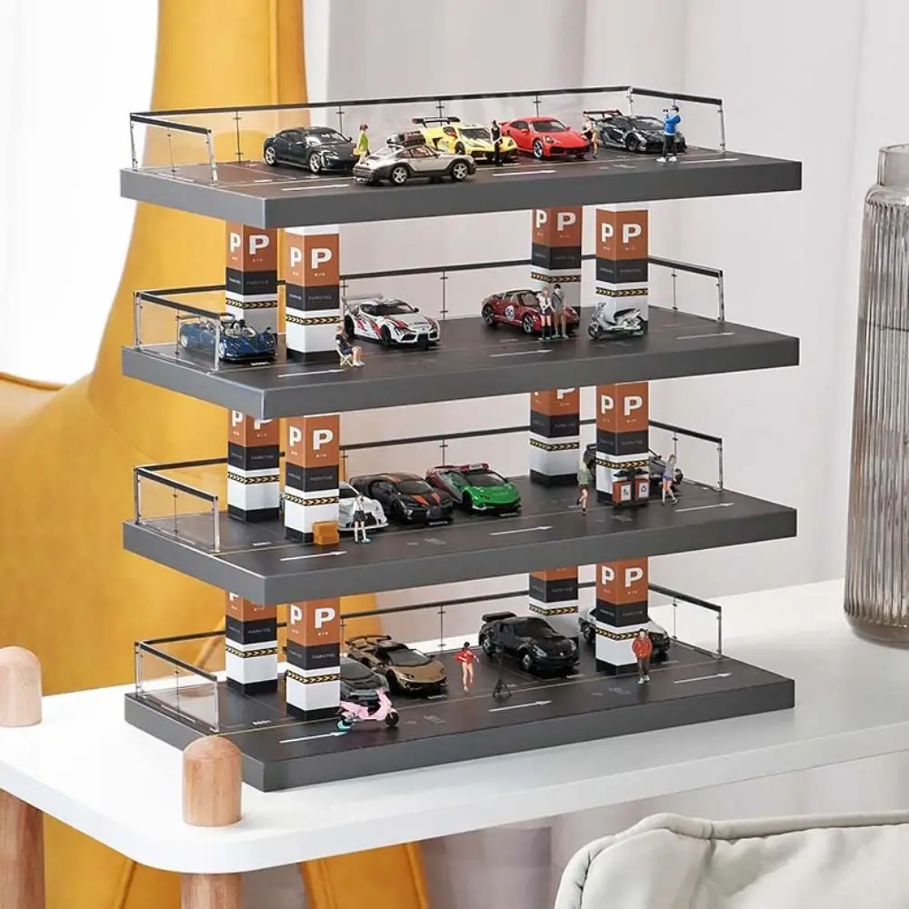 

1:64 Scale Parking Lot Model Four-storey Garage Scene Car Model Display Rack Acrylic Desk Ornaments Parking Lots Display