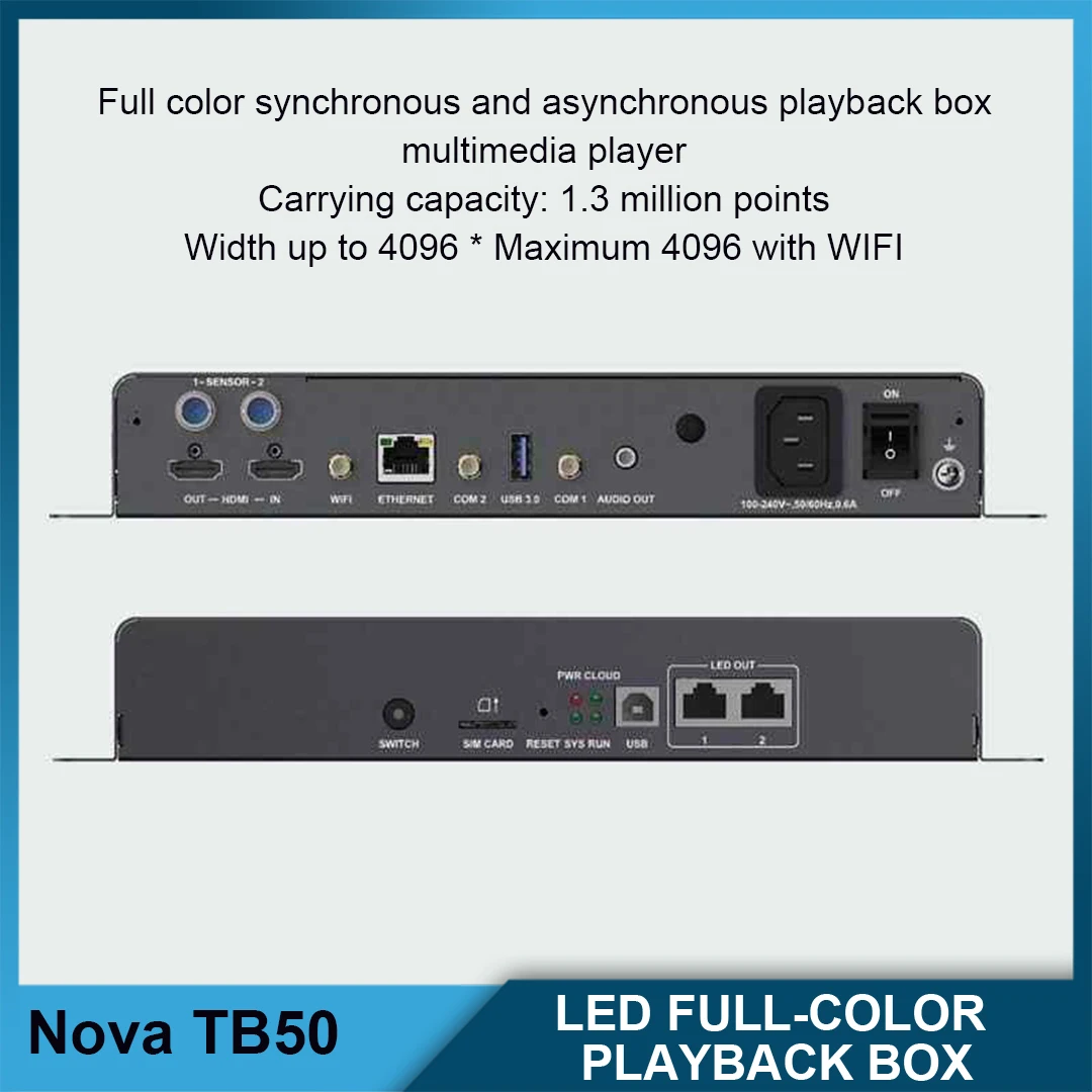 TB10 PLUS TB20 PLUS TB30 TB40 TB50 TB60 Full Color Synchronized Multimedia LED Playback Box for Professional Use
