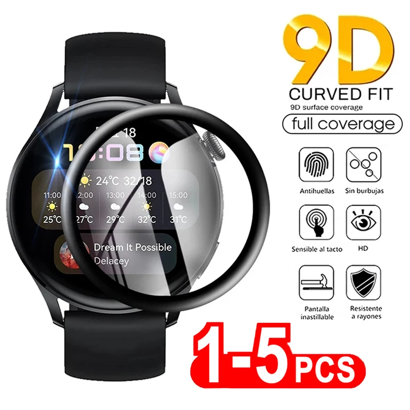 9D Curved Screen Protector for Huawei Watch GT 2 3 Pro 43mm 46mm Runner Protective Film for Huawei Fit 2 ES Honor Watch Magic 2