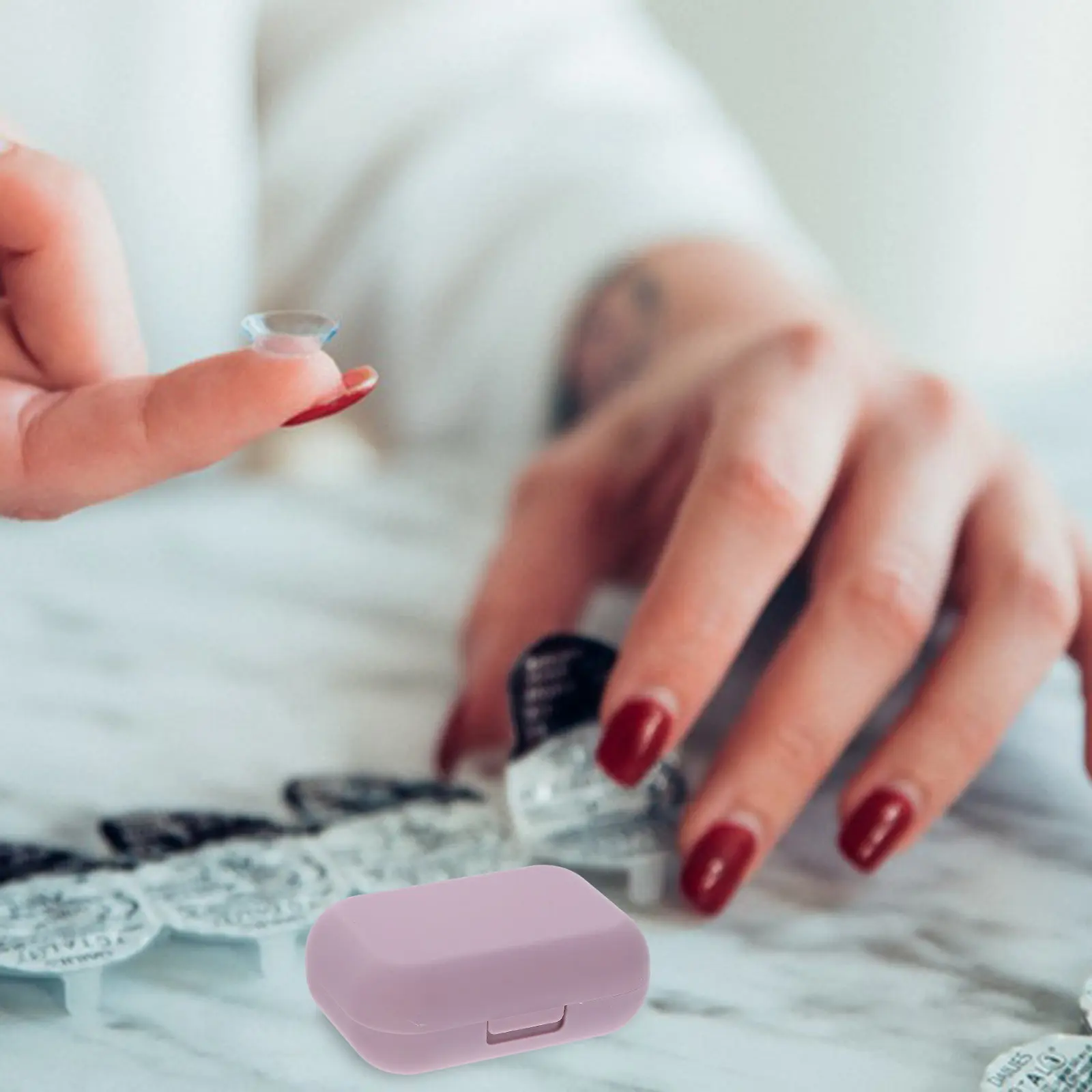 1Set Contact Lens Case Portable Small Contacts Box Leak Proof Travel Contact Storage Holder Outdoor Makeup Lens
