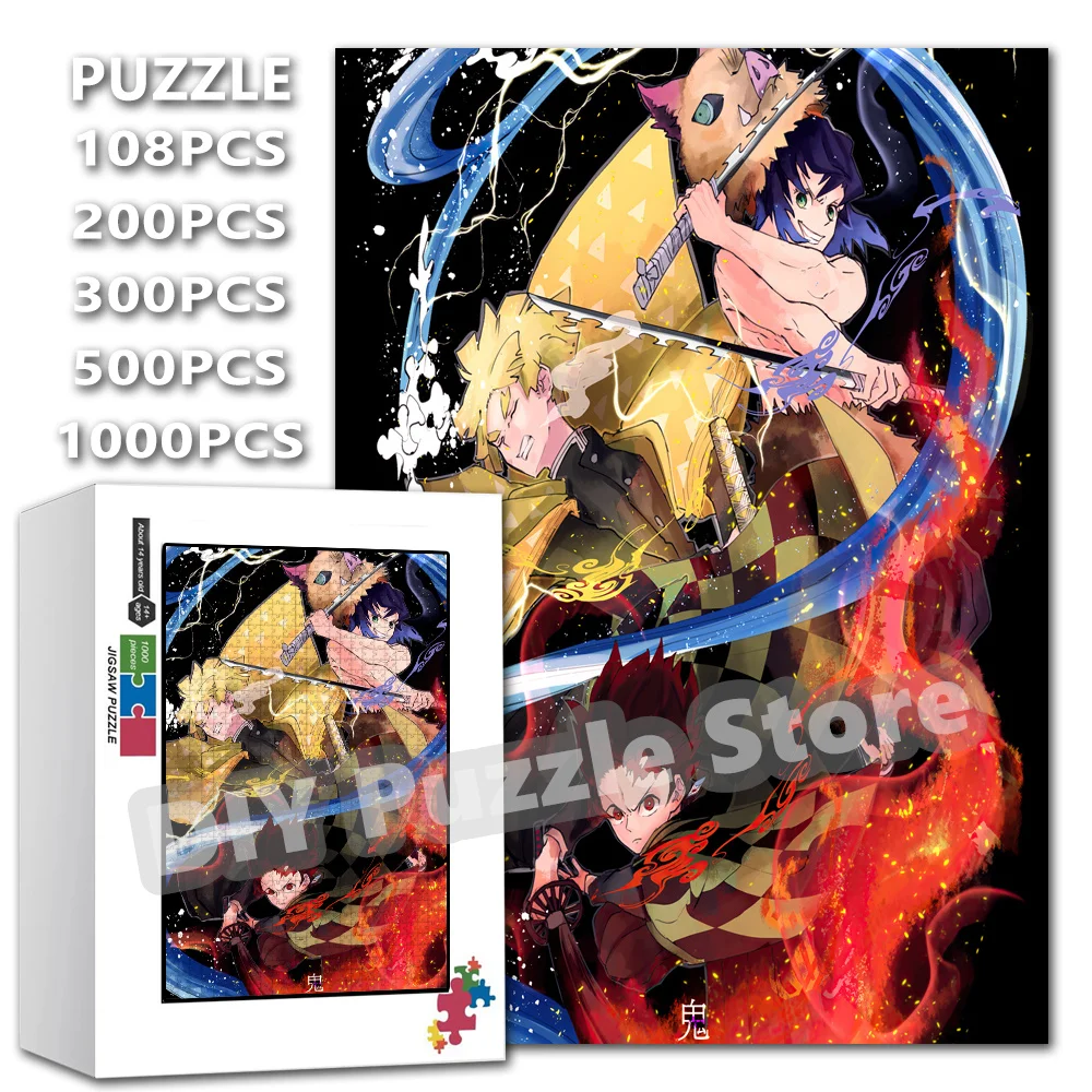 

Demon Slayer Jigsaw Puzzles Kimetsu No Yaiba Anime Character Inosuke Hashira Tomioka Giyuu Puzzle Stress Relief Toys with Boxs