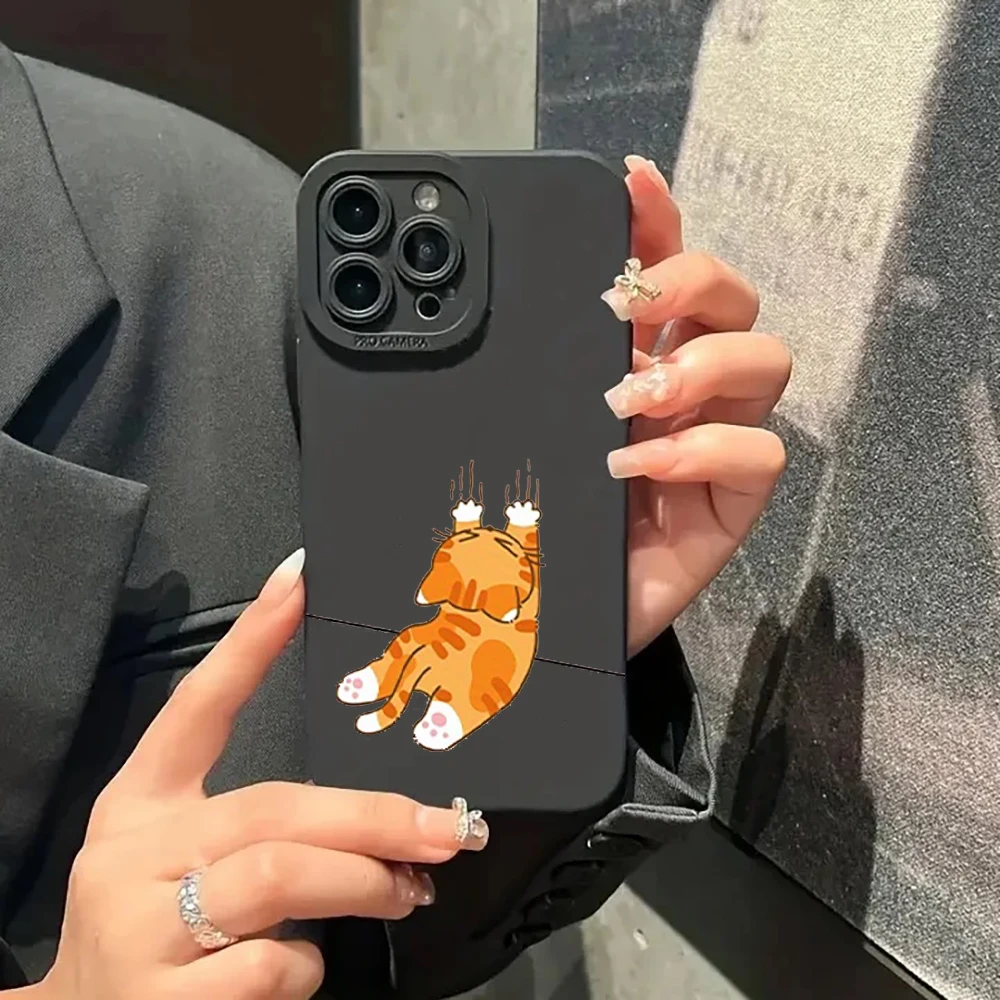 

Orange Cat Handstand Phone Case For Samsung Galaxy S23 S24 S25 Ultra A54 A53 A55 A33 A34 A35 A16 Samsung S21 S22 FE Plus Funda