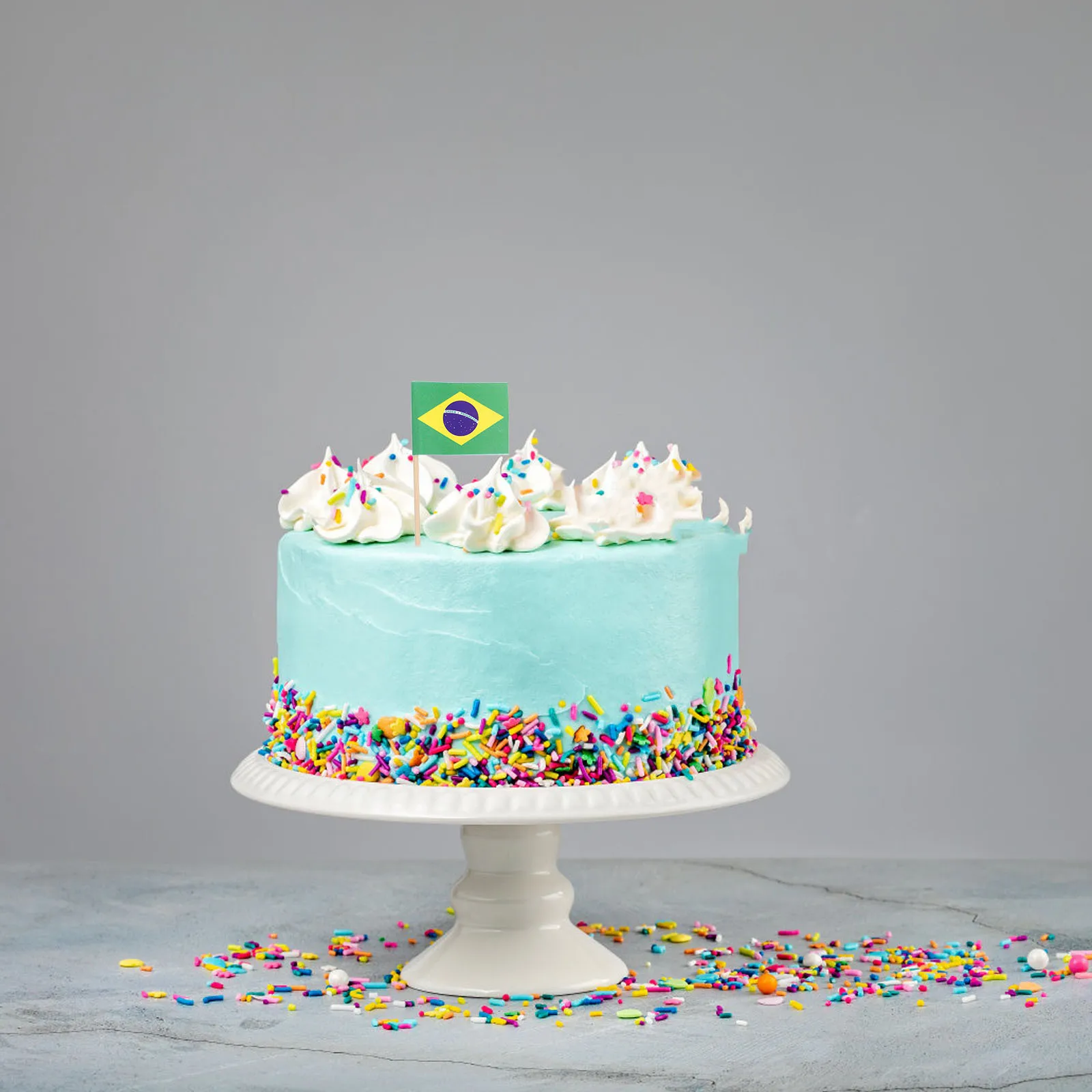 100 Stück Obstspieße, Flaggen, dekorative Dessert-Topper, Brasilien, Nationalflagge, Party, Lebensmittelstäbchen, Cocktail-Zahnstocher, Weltflaggen-Picks