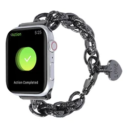 Metal Strap For Apple watch band 49mm 45mm 41mm 44mm 40mm 42mm heart pendant bracelet wristband For iWatch Ultra 9 8 7 6 5 4 SE