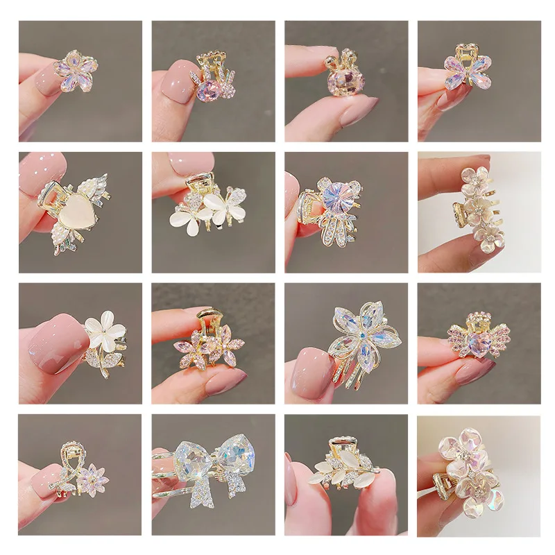 Dziewczęcy mały motyl kryształowy kryształ górski spinki do włosów moda koreański słodki spinka do włosów nakrycia głowy szpilka do włosów akcesoria do włosów